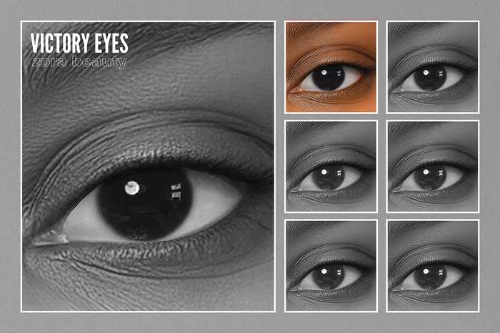 ZORA BEAUTY - VICTORY EYES - DEMO (Lelutka Evox, Mesh, BOM)