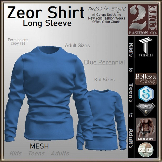 Zeor Shirt [2cute] Blue Perennial