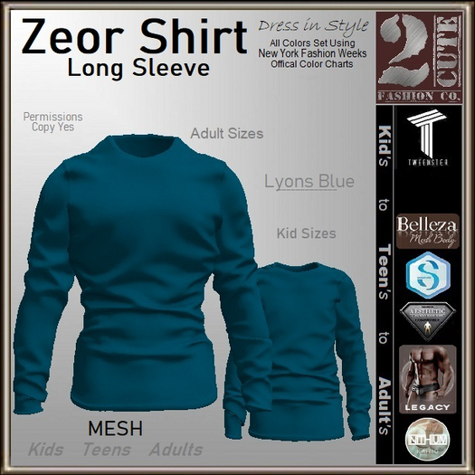 Zeor Shirt [2cute] Lyons Blue