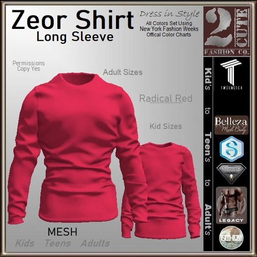 Zeor Shirt [2cute] Radical Red