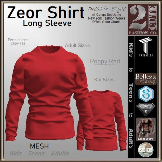 Zeor Shirt [2cute] Poppy Red -