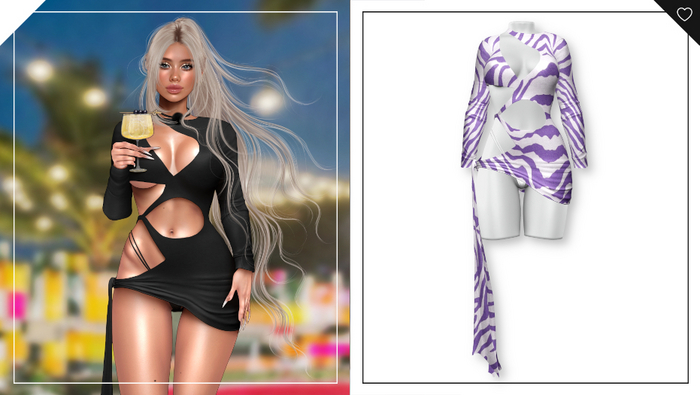Havoc . Sophia Dress . Purple Stripe