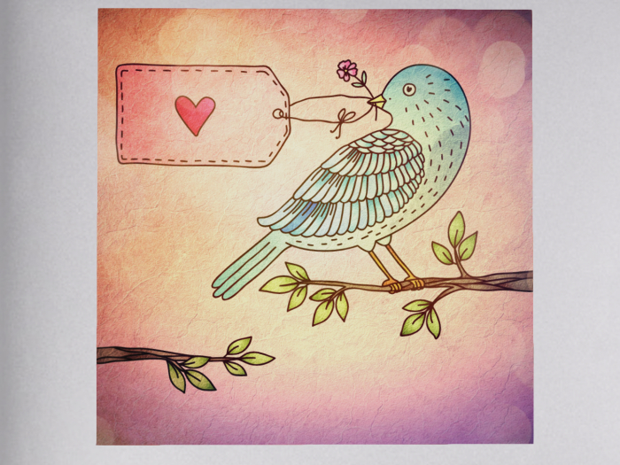 ~* Amour Boutique *~ Canvas Painting: Bluebird on a Branch