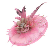 LL pinkFACSINATOR015 Full Perm pink hat elegant femanine fancy fascinator accessory Valentine