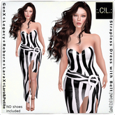 :.C!L.: Zebrina Black Strapless Dress with Belt