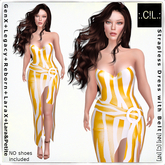 :.C!L.: Zebrina Orange Strapless Dress with Belt