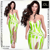 :.C!L.: Zebrina Neon Green Strapless Dress with Belt