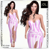 :.C!L.: Zebrina Pink Strapless Dress with Belt