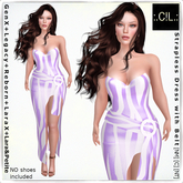 :.C!L.: Zebrina Periwinkle Strapless Dress with Belt