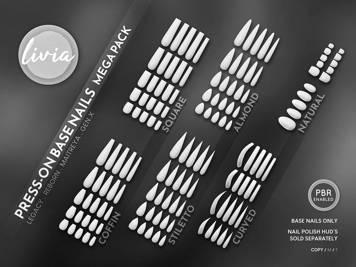 LIVIA::Press-On Base Nails [Mega Pack] DEMO