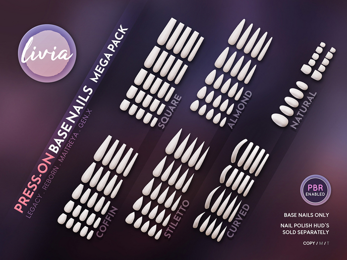 LIVIA Press-On Base Nails [Mega Pack]