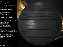 [Euphoria Visuals] Black Wood - Seamless - PBR & Legacy - 2K (Full Perm)