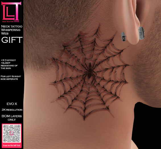 Neck tattoo Whispering Web GIFT *LLT*
