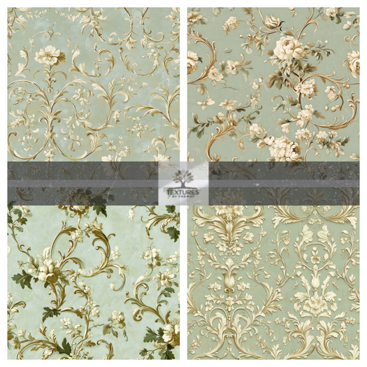 TB - ROCOCO WALLPAPER GREENS