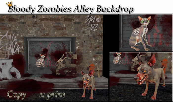 Bloody Zombies Alley Backdrop (background)