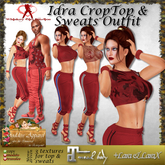 *Goddess* Idra CropTop & Sweats Outfit - Red