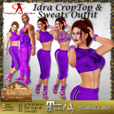 *Goddess* Idra CropTop & Sweats Outfit - Purple