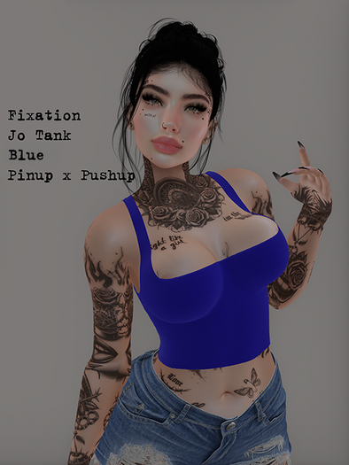 Fixation - Jo (cropped tank - Pinup x Pushup) Blue