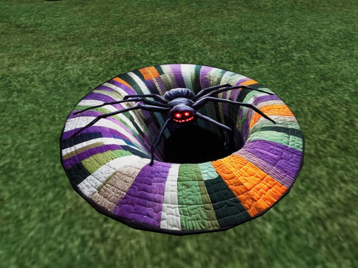 TM Round Halloween Spider Rug