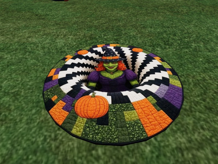 TM Round Halloween Witch Rug
