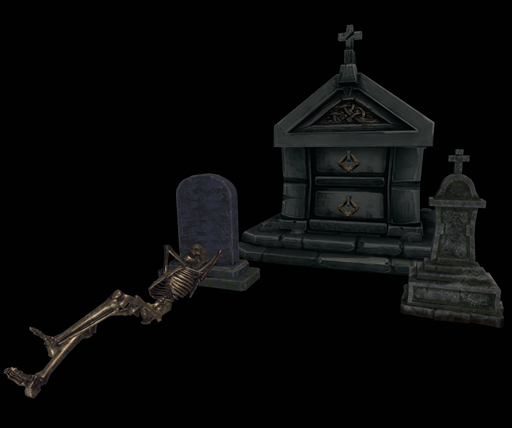Tombs crypt and skeleton