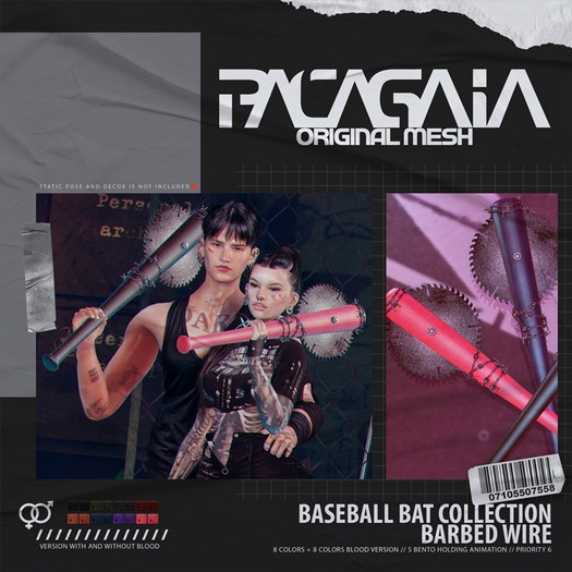 Pacagaia Original - Baseball Bat Collection // Barbed Wire