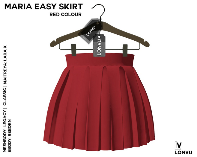 ::LonVu::Maria Easy Skirt Red