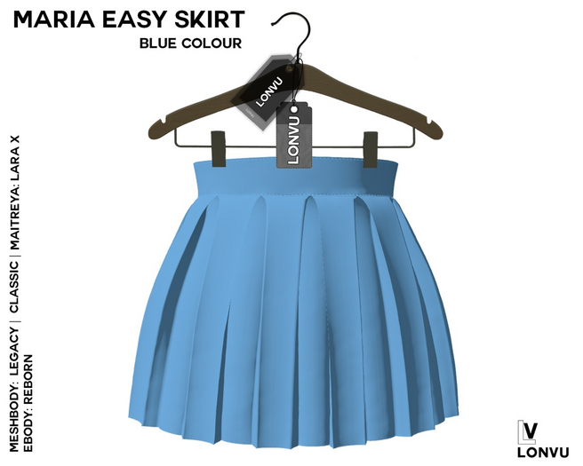 ::LonVu::Maria Easy Skirt Blue