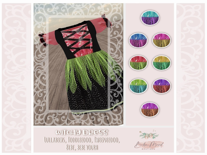 - B.M - Witchy Dress Red/Green