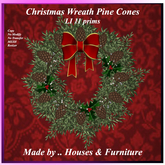 Christmas Wreath Pine Cones Natural