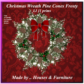 Christmas Wreath Pine Cones Frosty