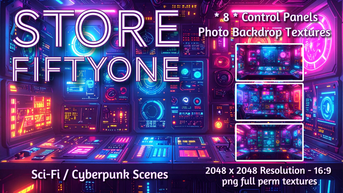 NEW! * 8 * Sci-Fi Control Panel Photo Studio Backdrop Textures - 2K rez! - StoreFiftyOne :D  