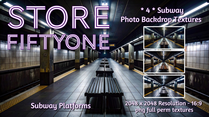 * 4 * Subway Platform Photo Studio Backdrop Textures - 2K rez - Store FiftyOne :) 