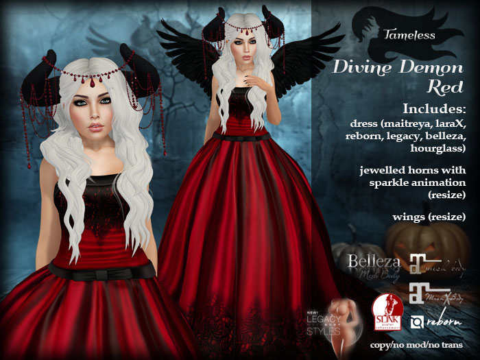 Tameless Divine Demon Red - Halloween Costume Goth