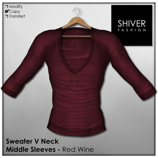 Shiver - V-Neck Sweater - Red