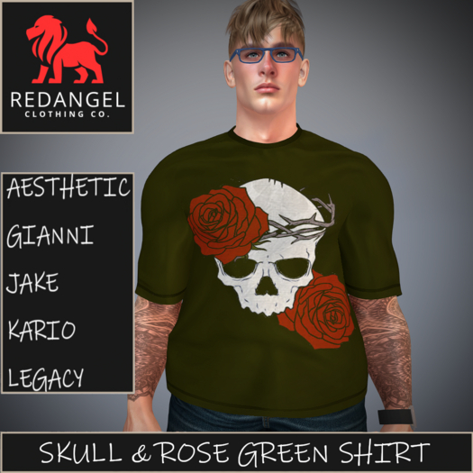 Skull & Rose GREEN Shirt 