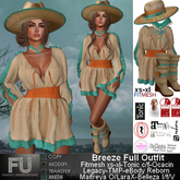 Breeze Full Outfit Hat Choker Dress Boots Fitmesh Tonic TMP Belleza I/F/V Slink Maitreya LaraX eBody Reborn Ocacin