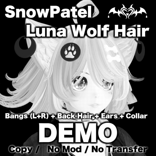 DEMO SnowPastel Luna Wolf Hair