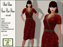 Crazy Pastry Designs Beth Retro Cross Over Dress - Red Swirl
