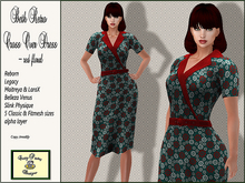 Crazy Pastry Designs Beth Retro Cross Over Dress - Red Floral