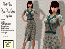 Crazy Pastry Designs Beth Retro Cross Over Dress - Beige Floral