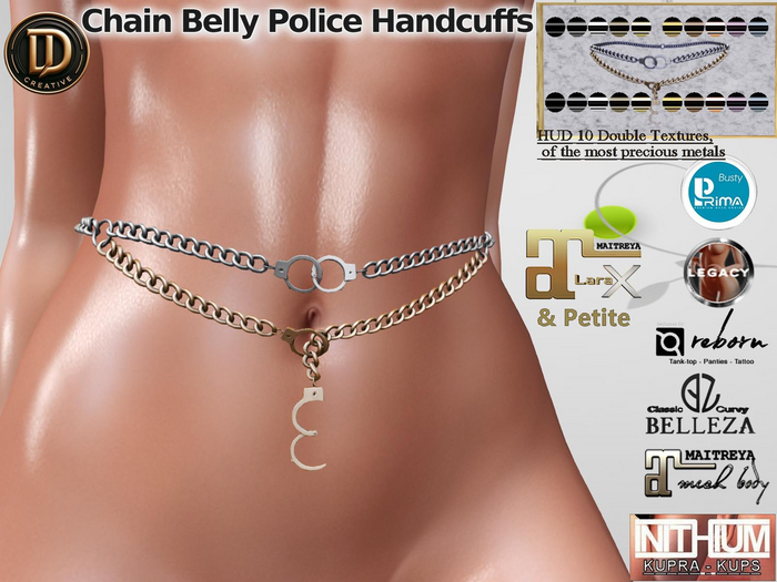 ☾ⅅⅅ☽ Chain Belly Police Handcuffs