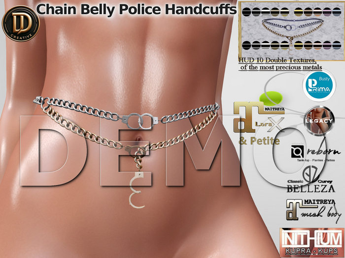 ☾ⅅⅅ☽ Chain Belly Police Handcuffs DEMO