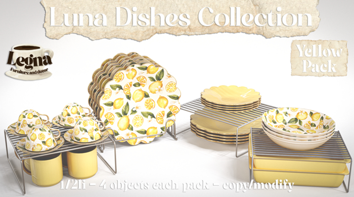 - Legna - Luna Dishes Collection (Yellow Pack)