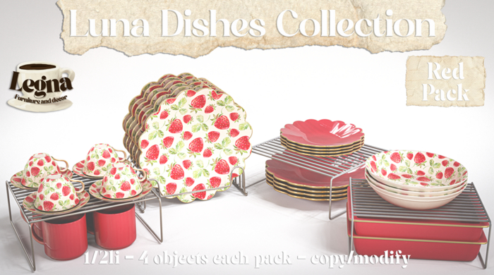 - Legna - Luna Dishes Collection (Red Pack)