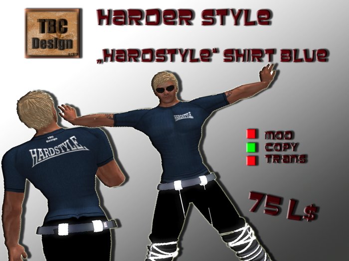 .:TBC Design:. Hardstyle Shirt Blue - Male