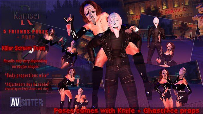 RAMSEI – Killer Scream Team | 5 Friends Pose Pack + Props