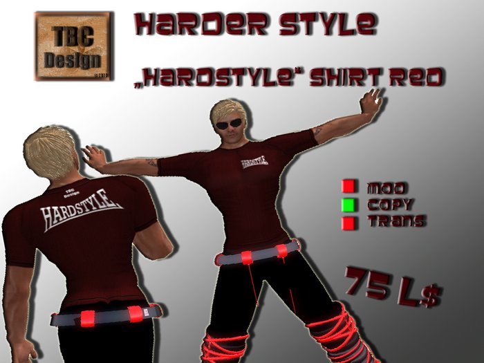 .:TBC Design:. Hardstyle Shirt Red - Male