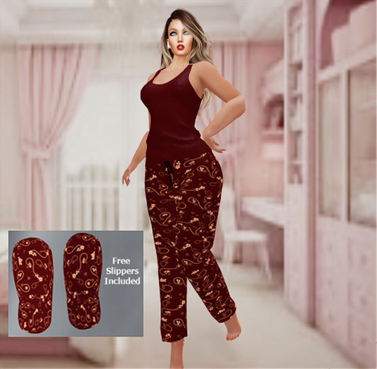 Ladies Rust Pajamas PJ0082 boxed