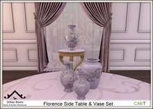 UR Florence Side Table & Vase Set 